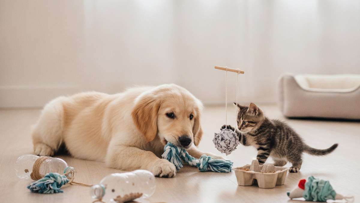 Brinquedos caseiros para cães e gatos: elaboração e segurança