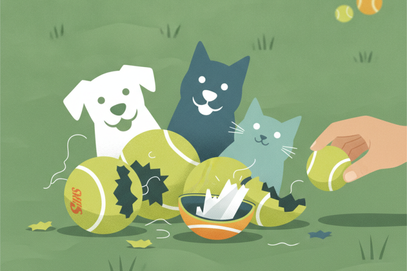 Bolinhas de tênis para cães: análise dos riscos e orientações de uso seguro